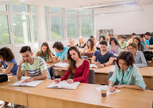 Students in class breathing fresh air